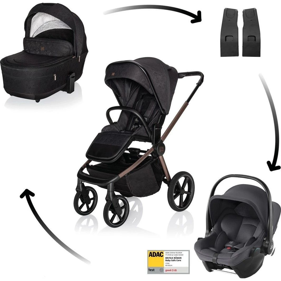 ZOPA SET Kočárek Move Cross 5X + autosedačka Baby-Safe Core varianta Quartz black