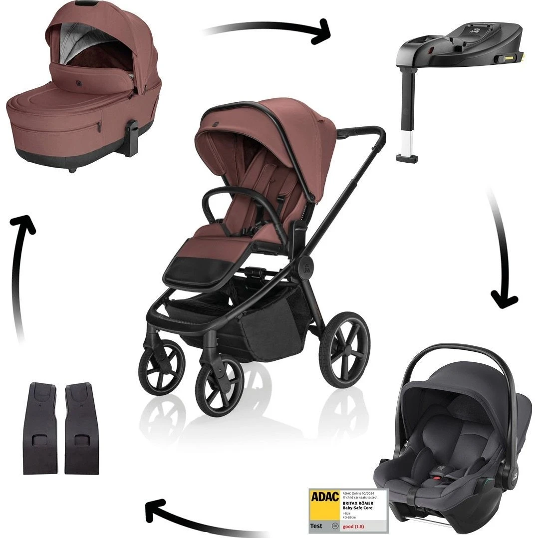 ZOPA SET Kočárek Move Cross 5X + autosedačka Baby-Safe Core + Base varianta Amber brown
