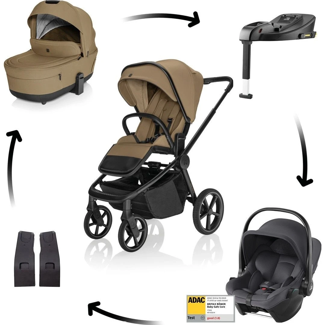 ZOPA SET Kočárek Move Cross 5X + autosedačka Baby-Safe Core + Base varianta Latte beige