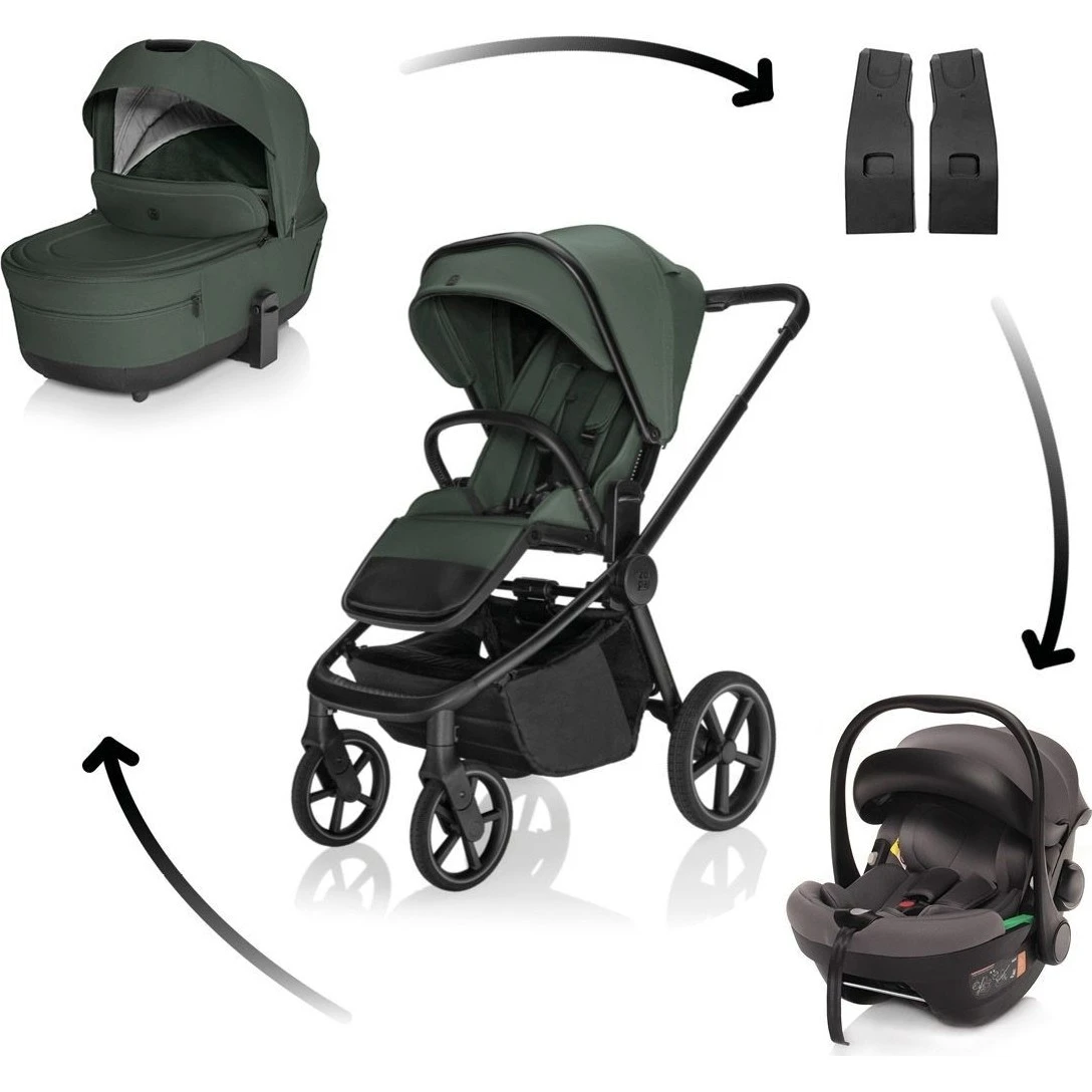 ZOPA SET Kočárek Move Cross 5X + autosedačka XM Plus i-Size varianta Oak green