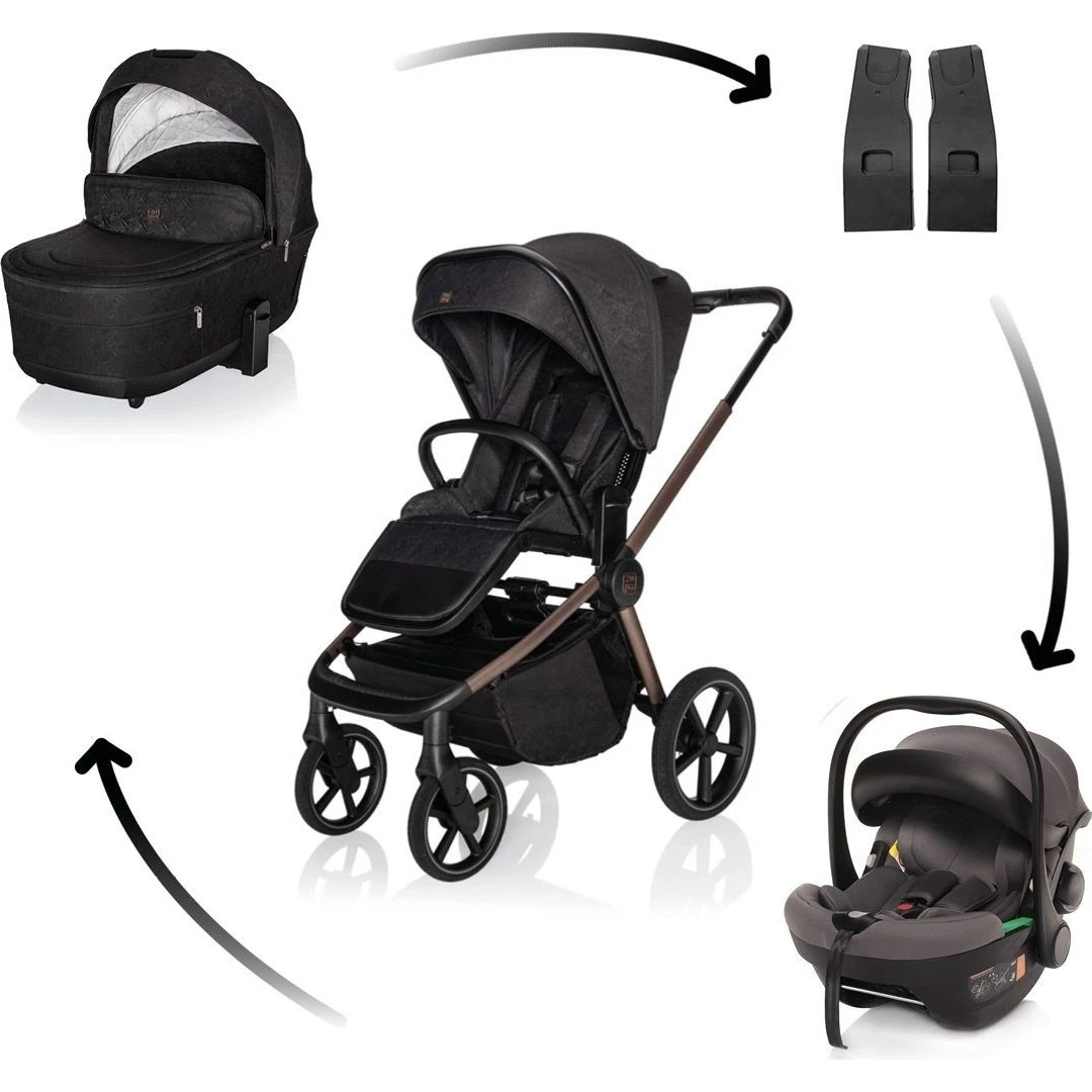 ZOPA SET Kočárek Move Cross 5X + autosedačka XM Plus i-Size varianta Quartz black