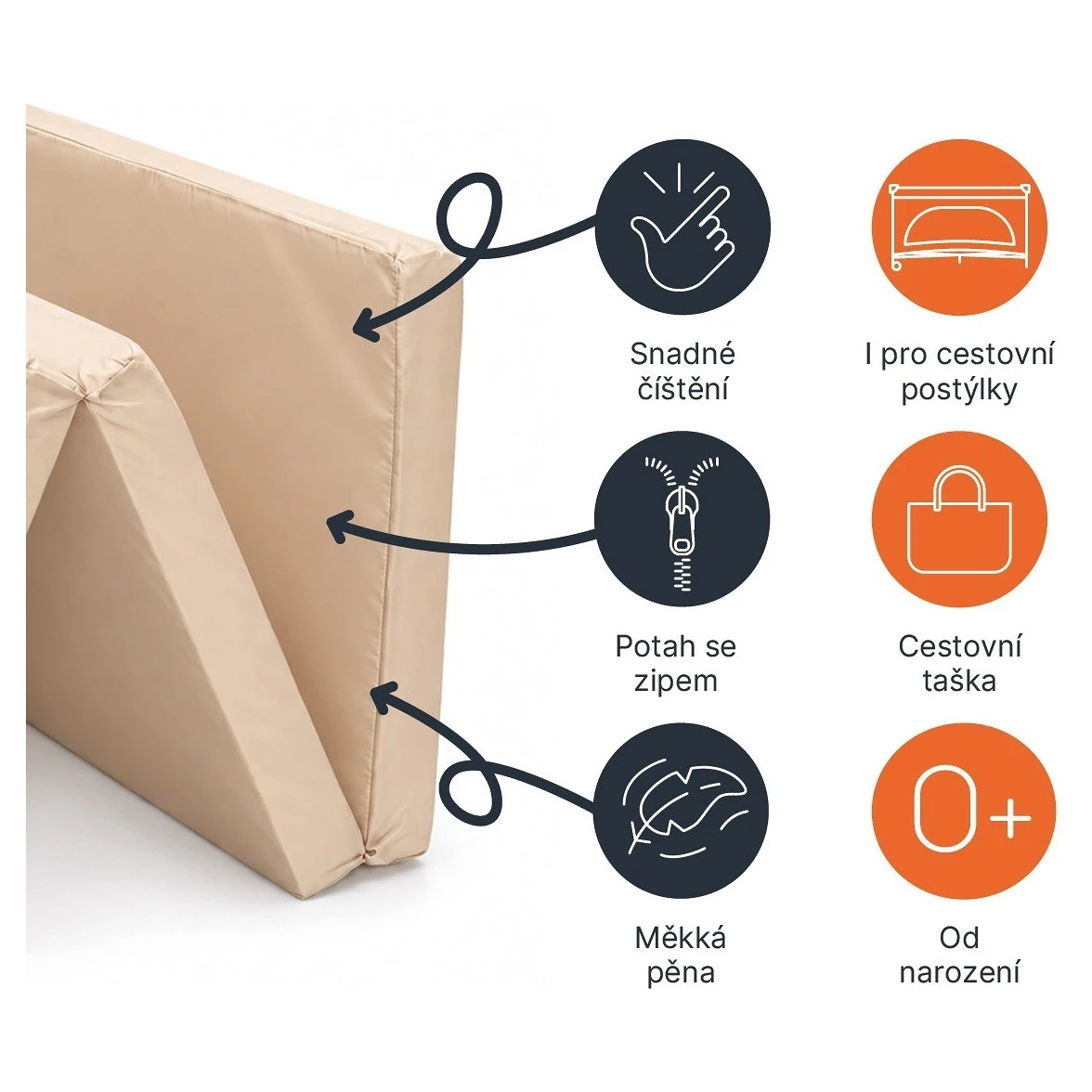 ZOPA Cestovní skládací matrace 120x60cm Light Beige  - 