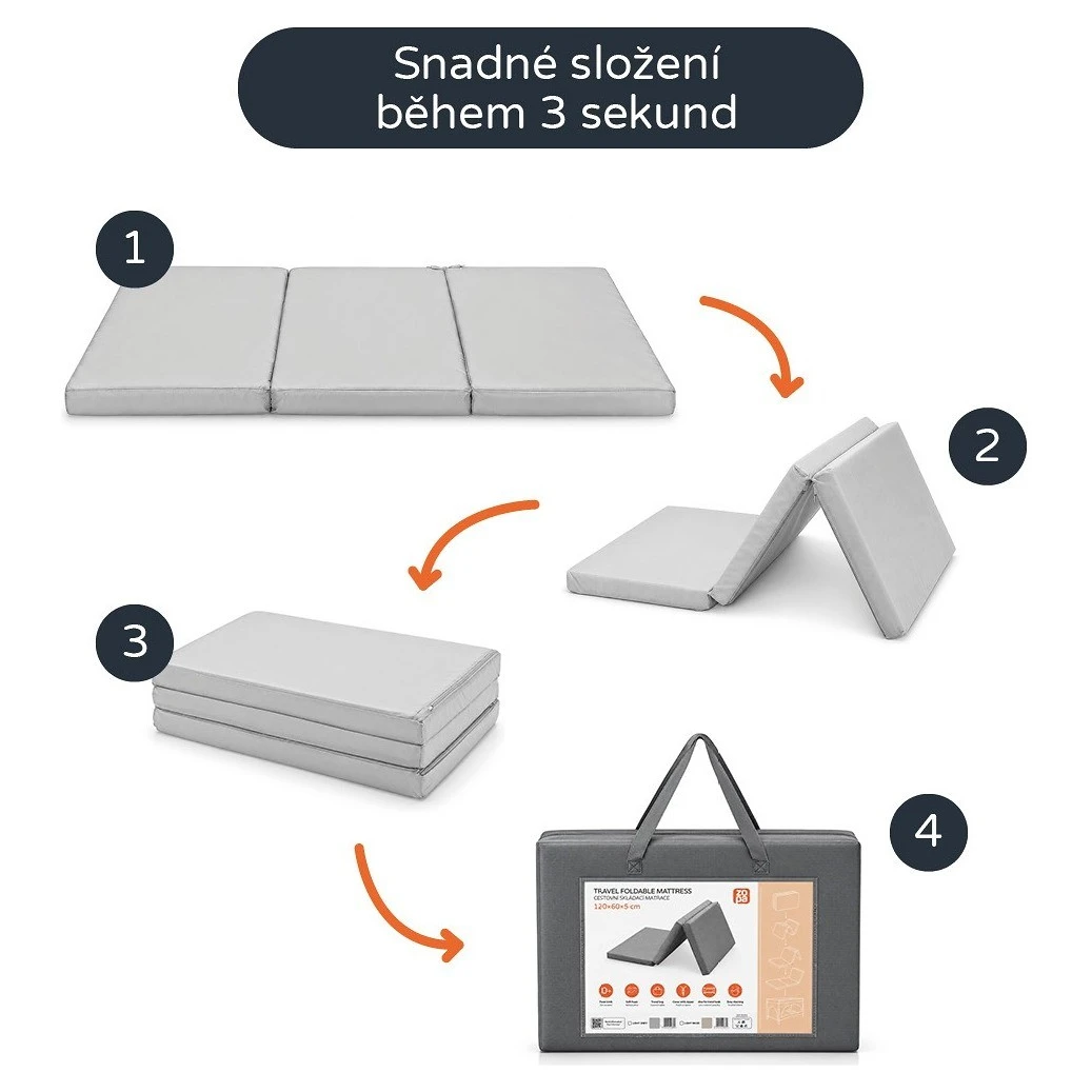 ZOPA Cestovní skládací matrace 120x60cm Light Beige  - 