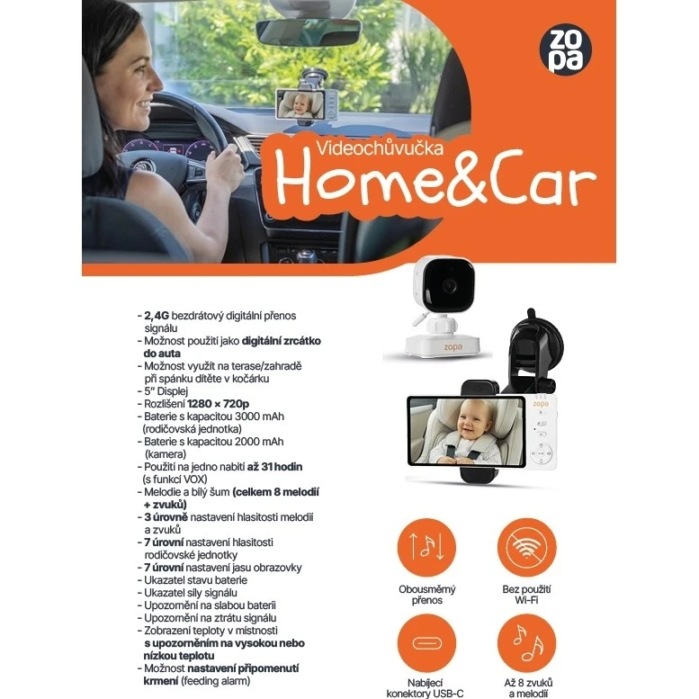ZOPA Digitální video monitor Home & Car 3v1 - 