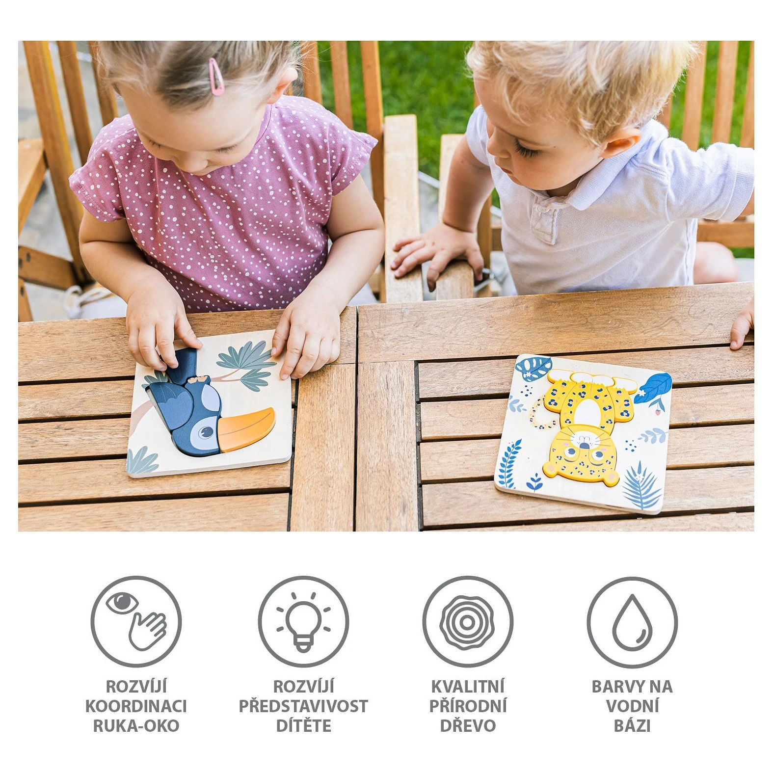 ZOPA Dřevěné puzzle malé - 