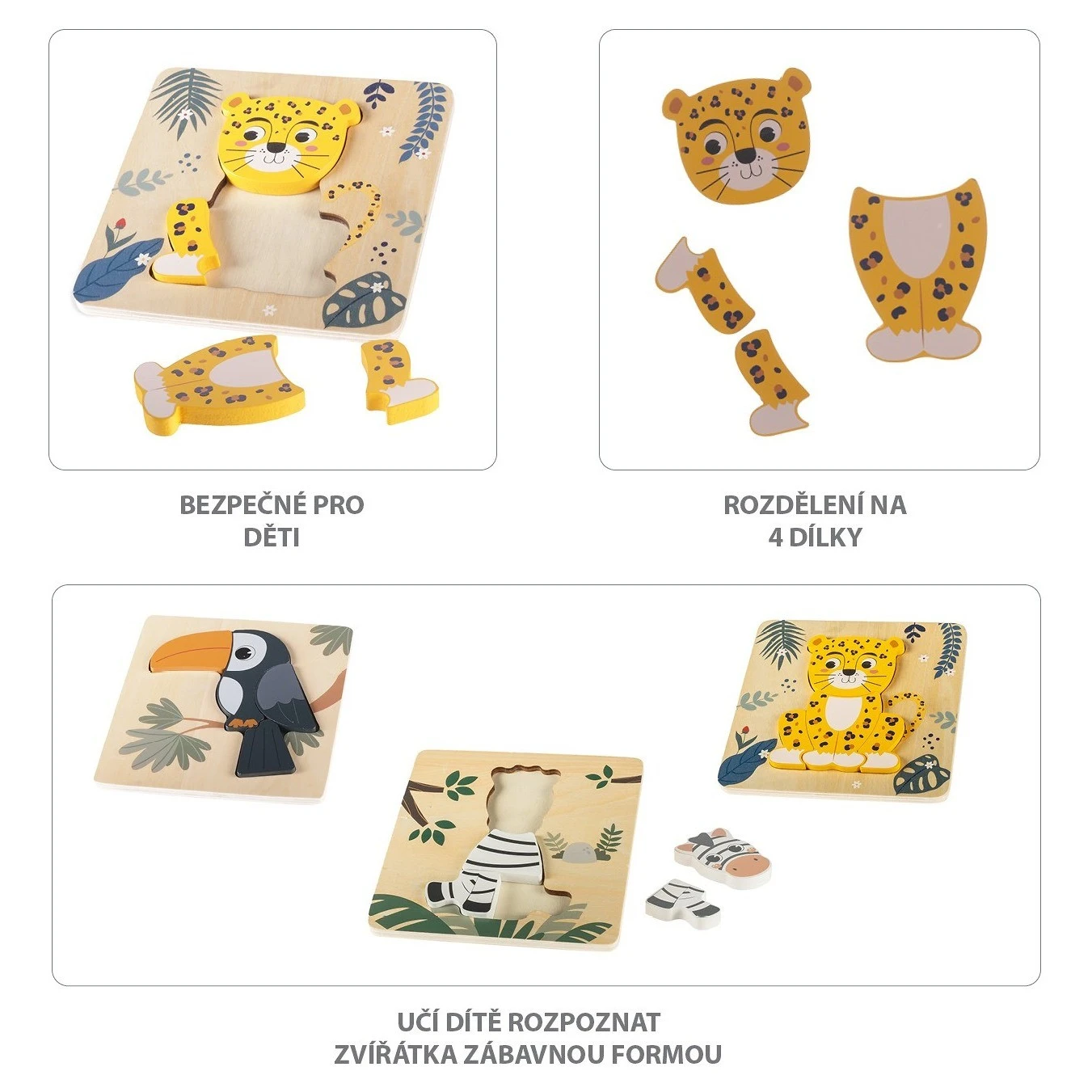 ZOPA Dřevěné puzzle malé - 