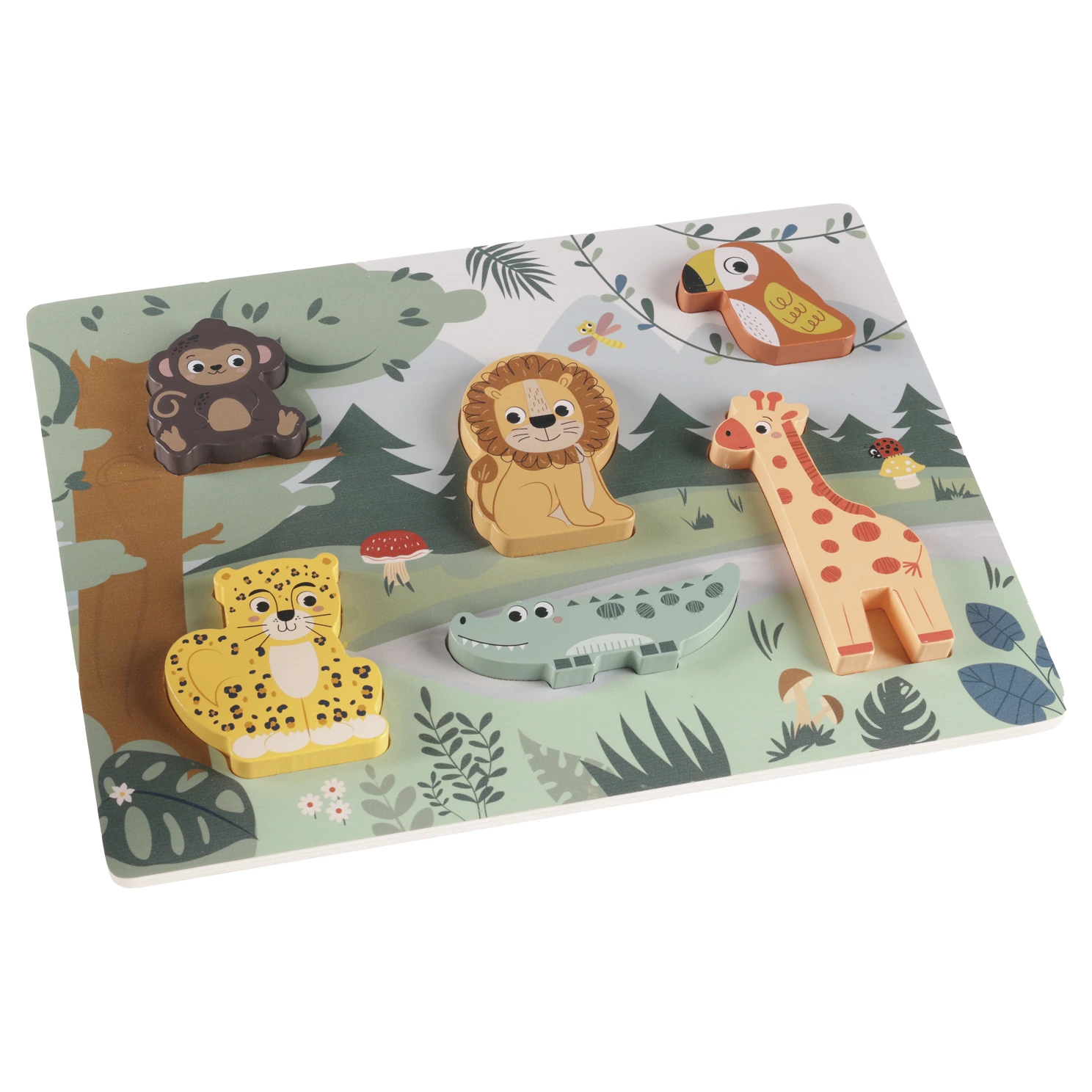 ZOPA Dřevěné puzzle malé Leopard varianta Jungle