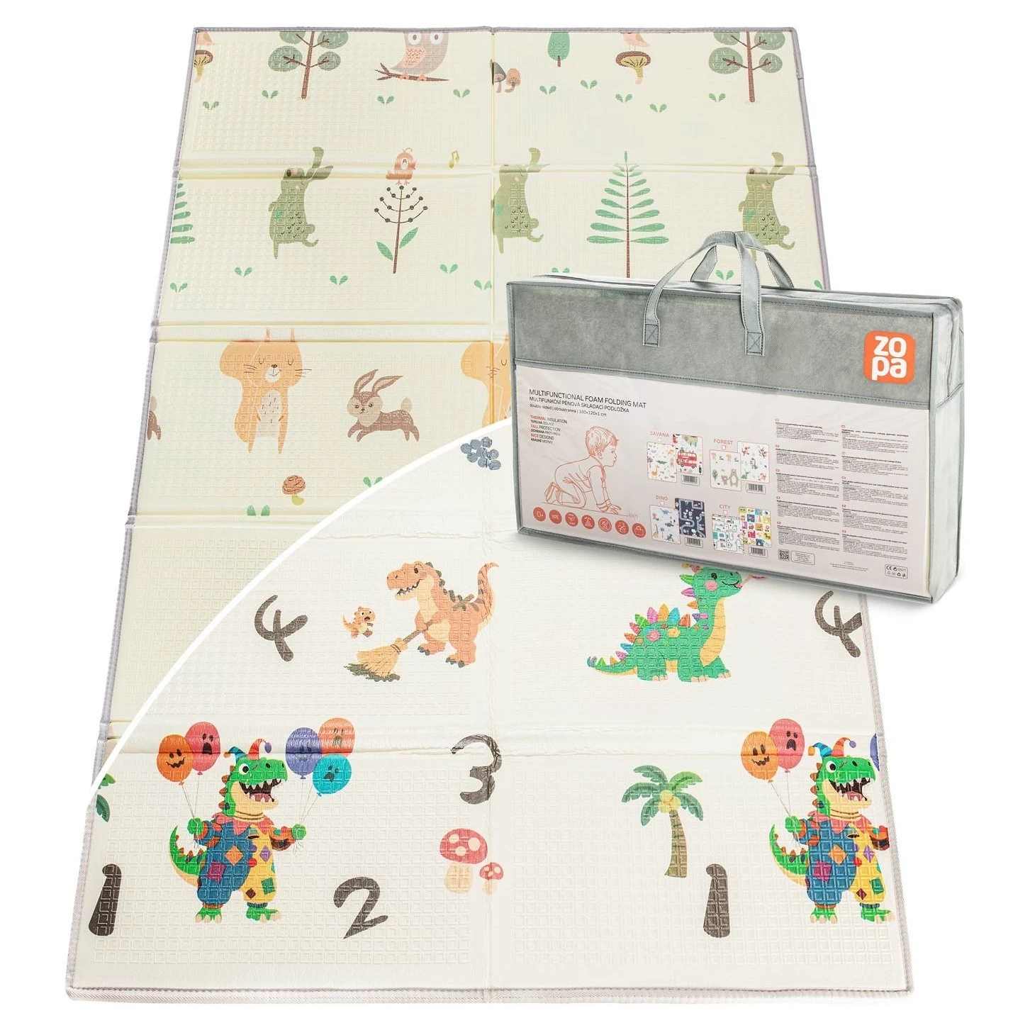 ZOPA Multifunkční pěnová skládací podložka oboustranná - 