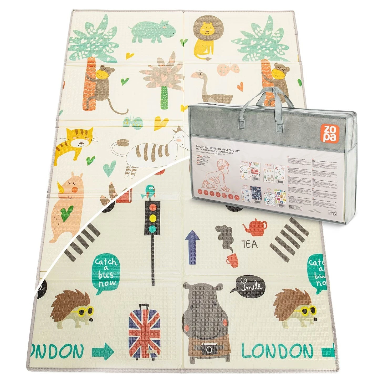 ZOPA Multifunkční pěnová skládací podložka oboustranná - 