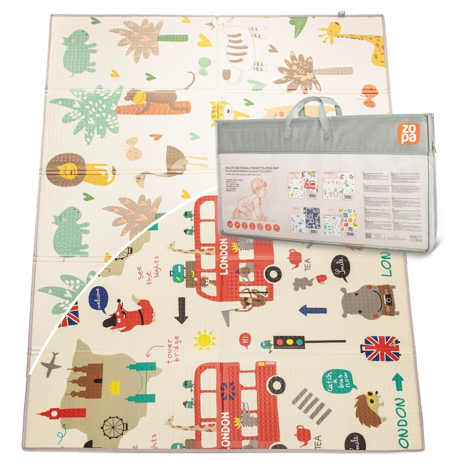 ZOPA Multifunkční pěnová skládací podložka oboustranná - 