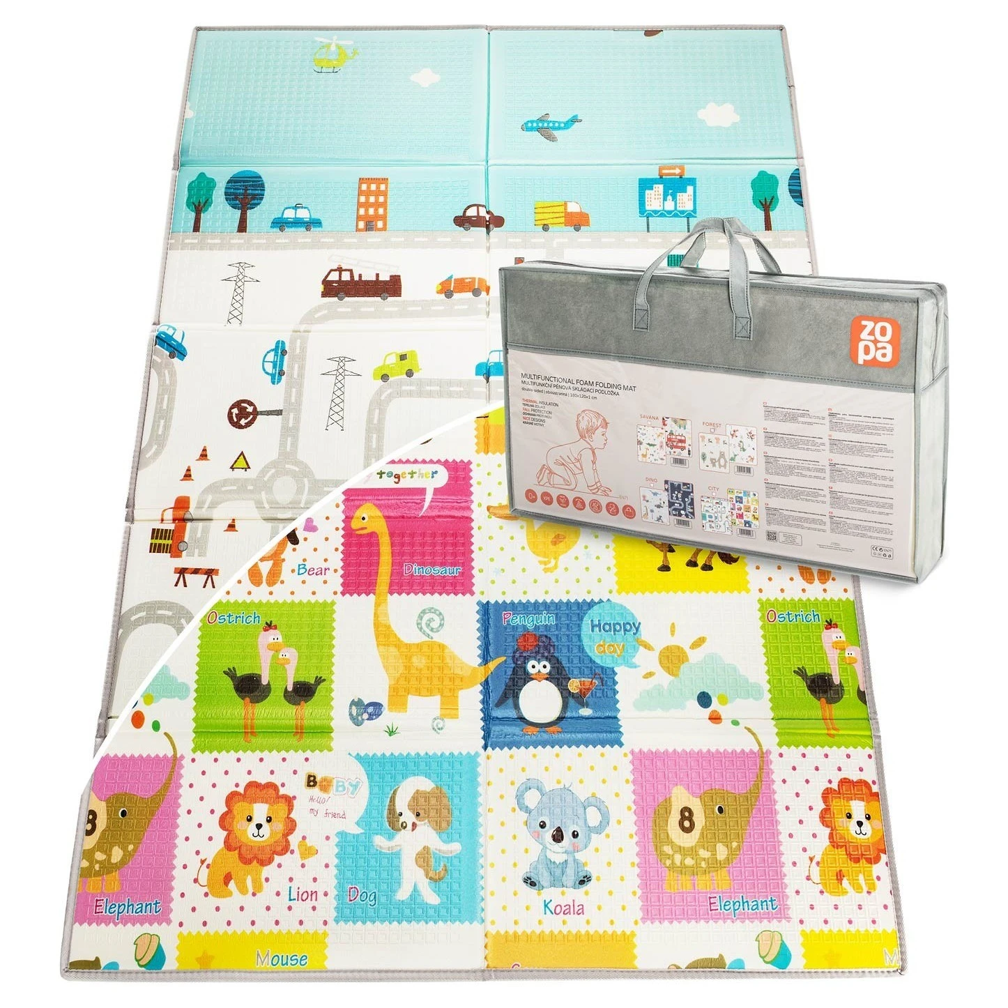ZOPA Multifunkční pěnová skládací podložka oboustranná - 