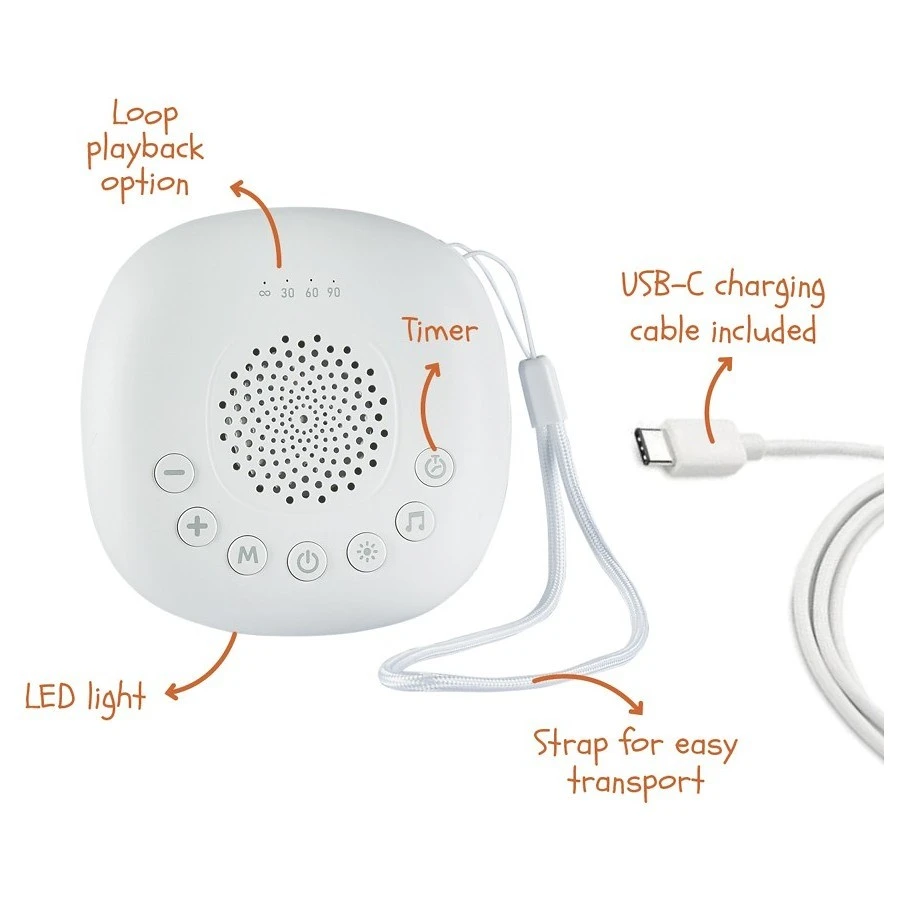 ZOPA Přenosný usínací modul Premium s LED světlem, bílým šumem a zvuky - 