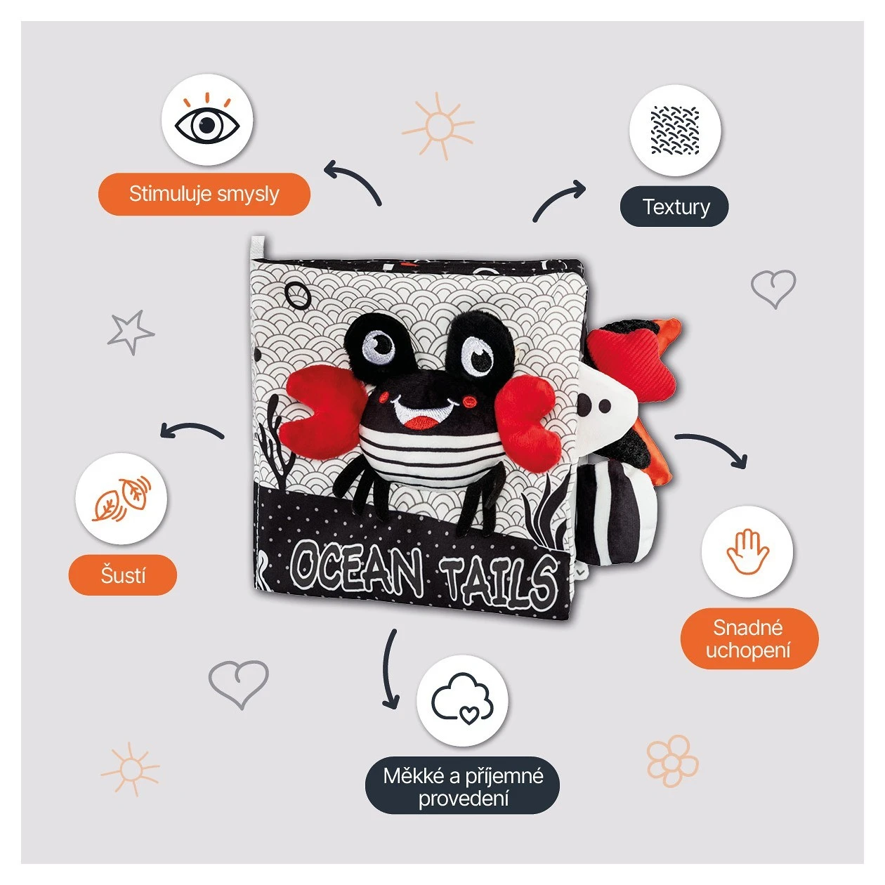 ZOPA Senzorická plyšová knížka - 