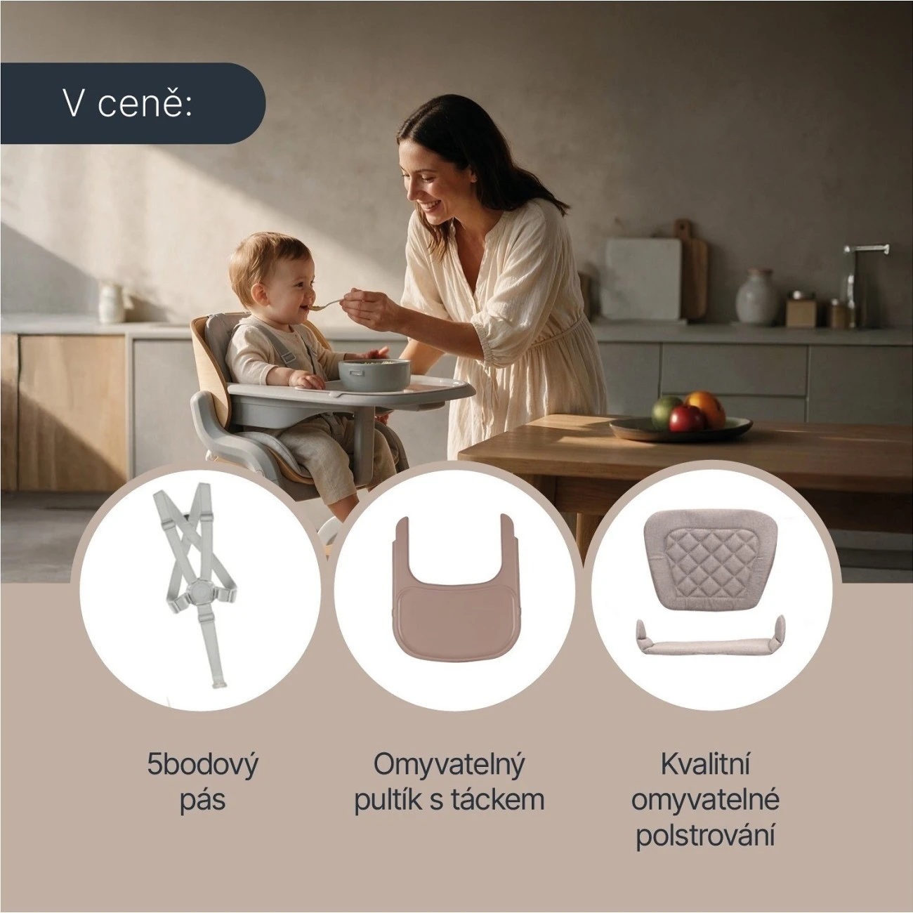 ZOPA Set 3 židlička Inspira 2 + novorozenecký set + houpací základna - 