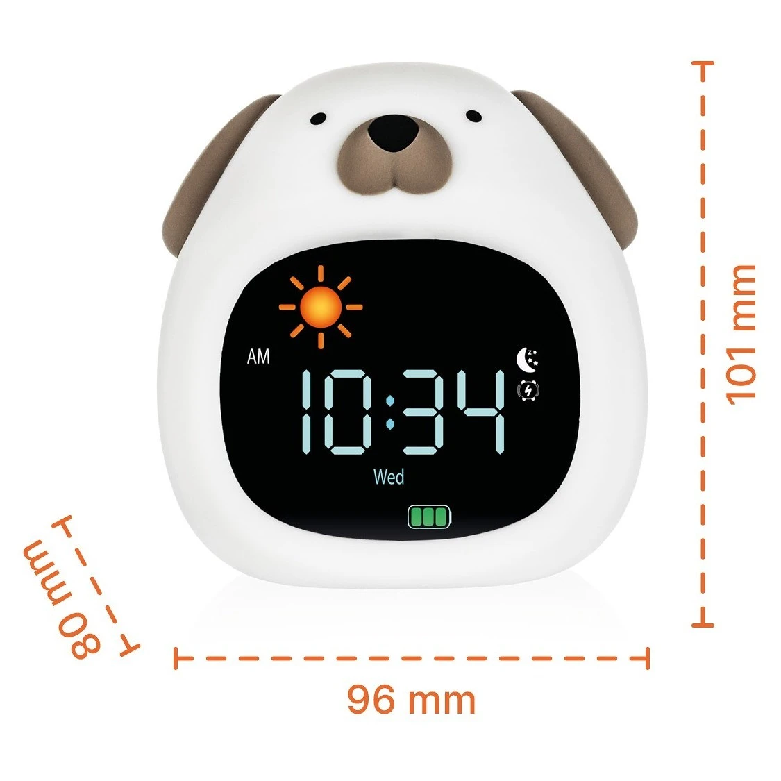 Zopa Silikonový dětský budík s nočním světlem a hudbou - 