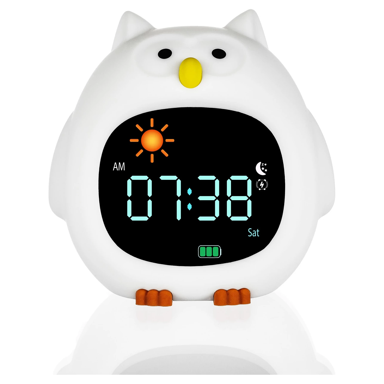 Zopa Silikonový dětský budík s nočním světlem a hudbou varianta Owl